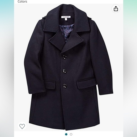 Isaac mizrahi boy’s single breasted wool overcoat - Picture 2 of 6